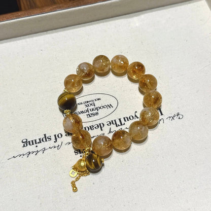 黄塔晶黄虎眼葫芦手串