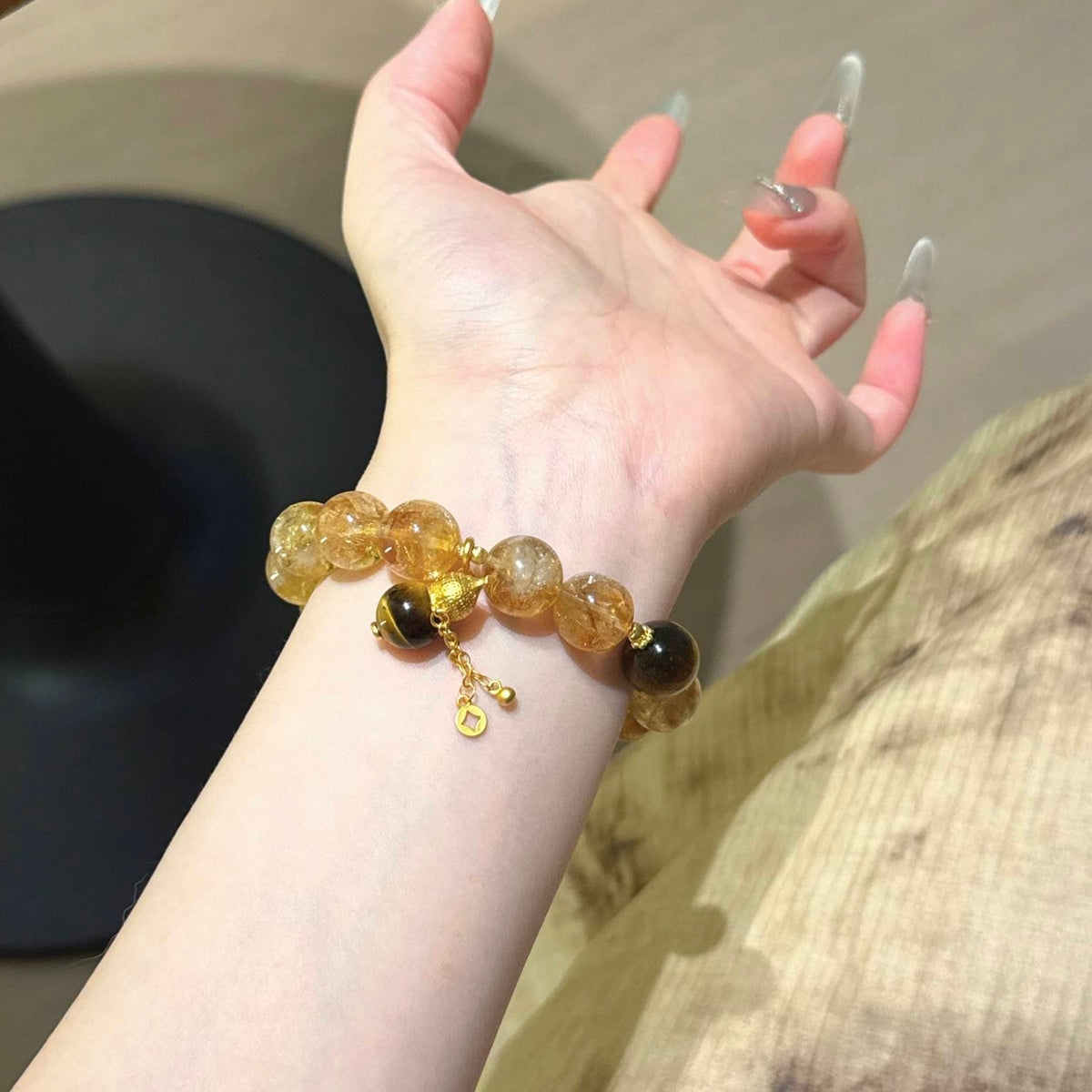 黄塔晶黄虎眼葫芦手串