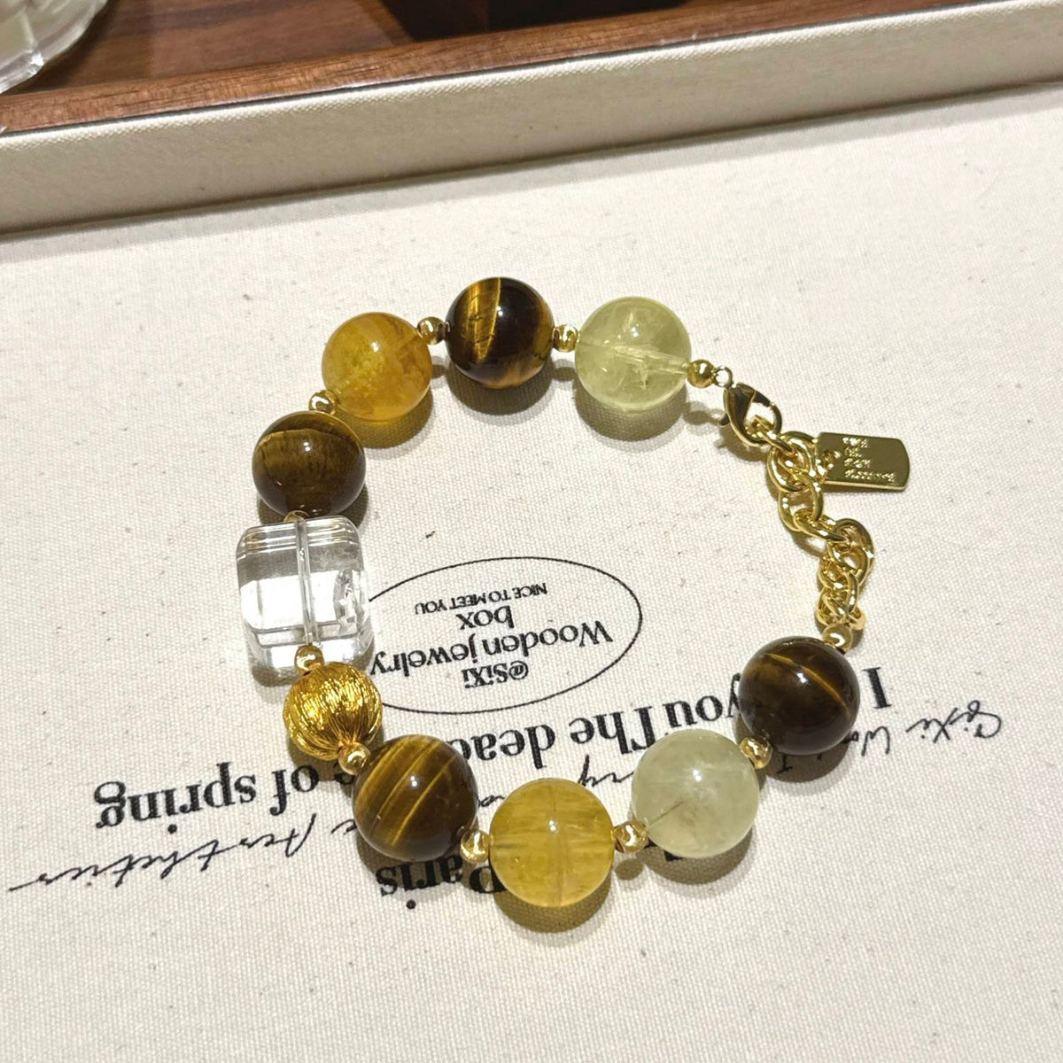 黄虎眼黄萤石柠檬黄水晶手串