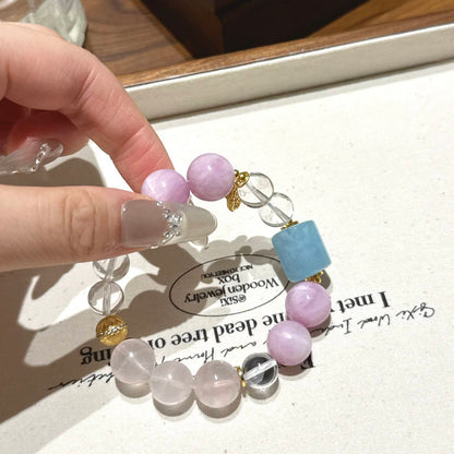 紫锂辉海蓝宝多宝手串